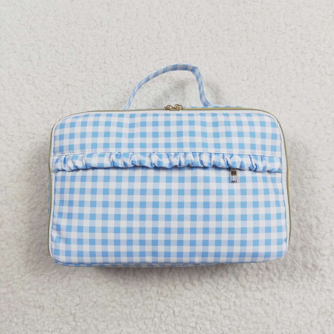 blue gingham lunch box