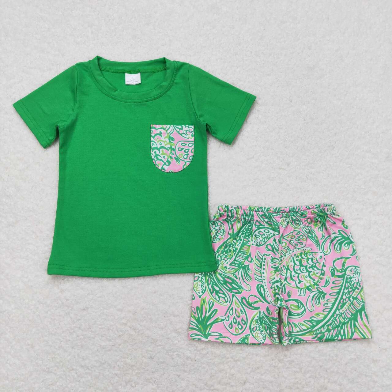 green lily baby boy shorts set