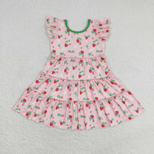 flutter sleeve strawberry twirl dress