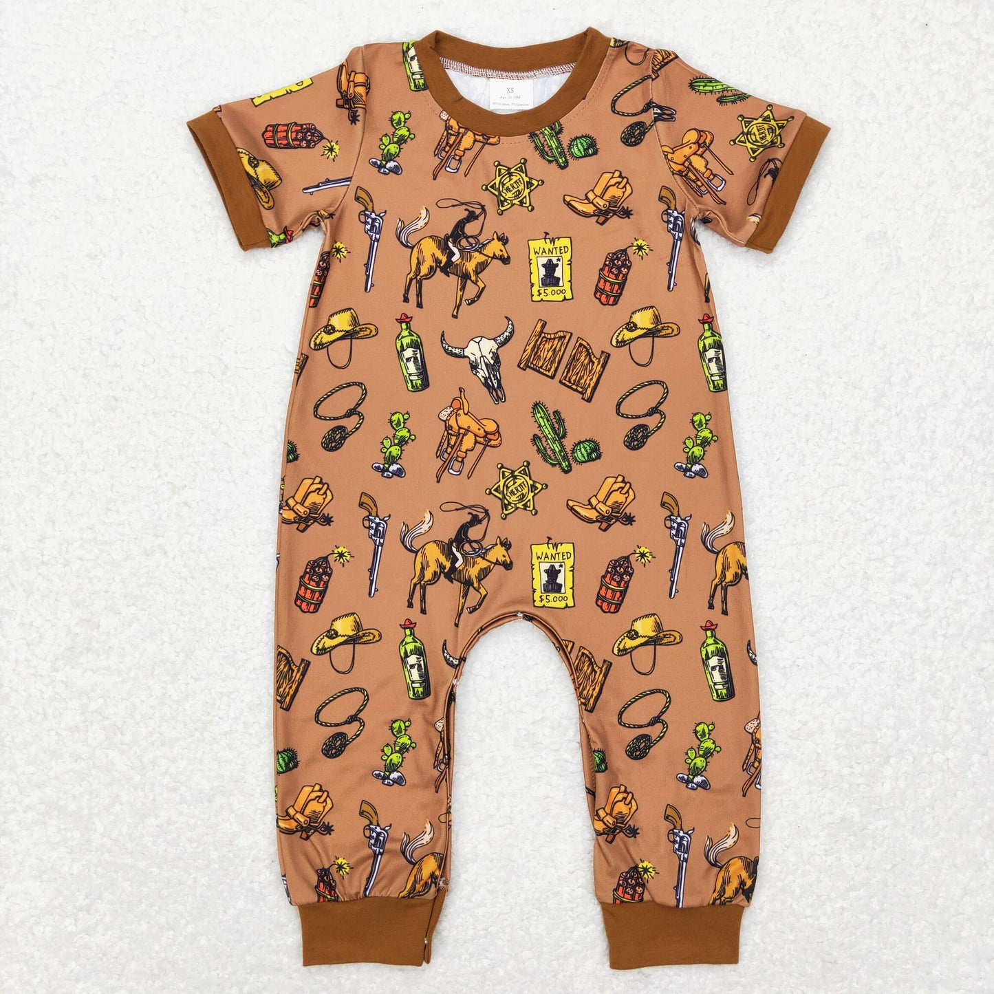 infant boy short sleeve rodeo romper