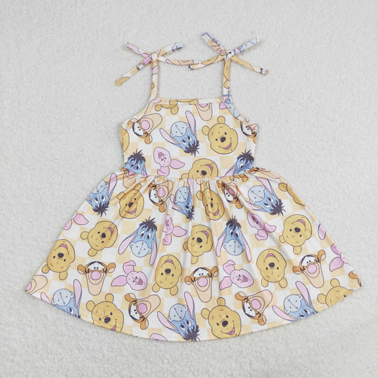 animal friends strap dress kids dresses