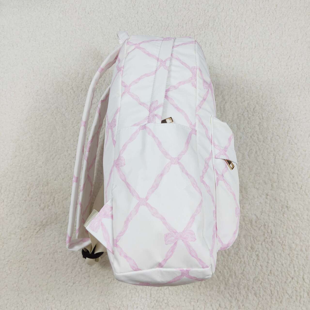 pink bow print children backpack