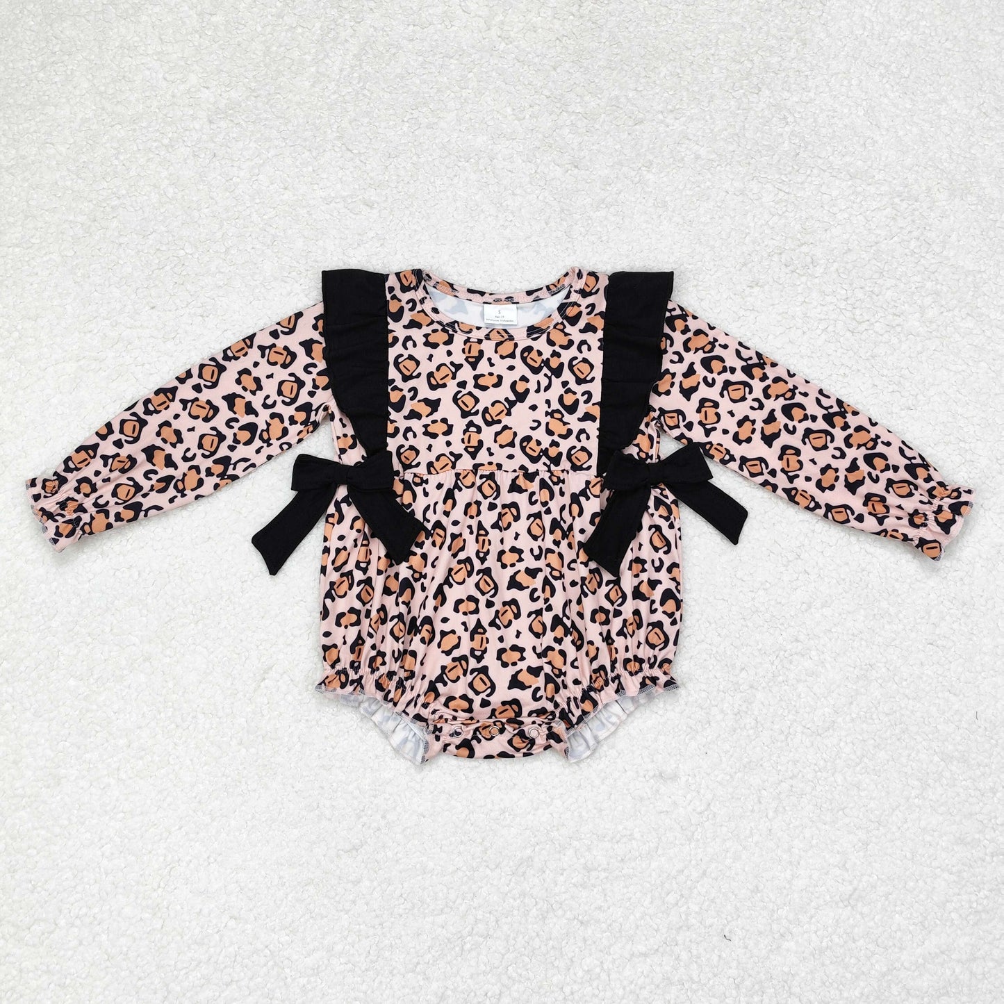 long sleeve leopard bow bubble