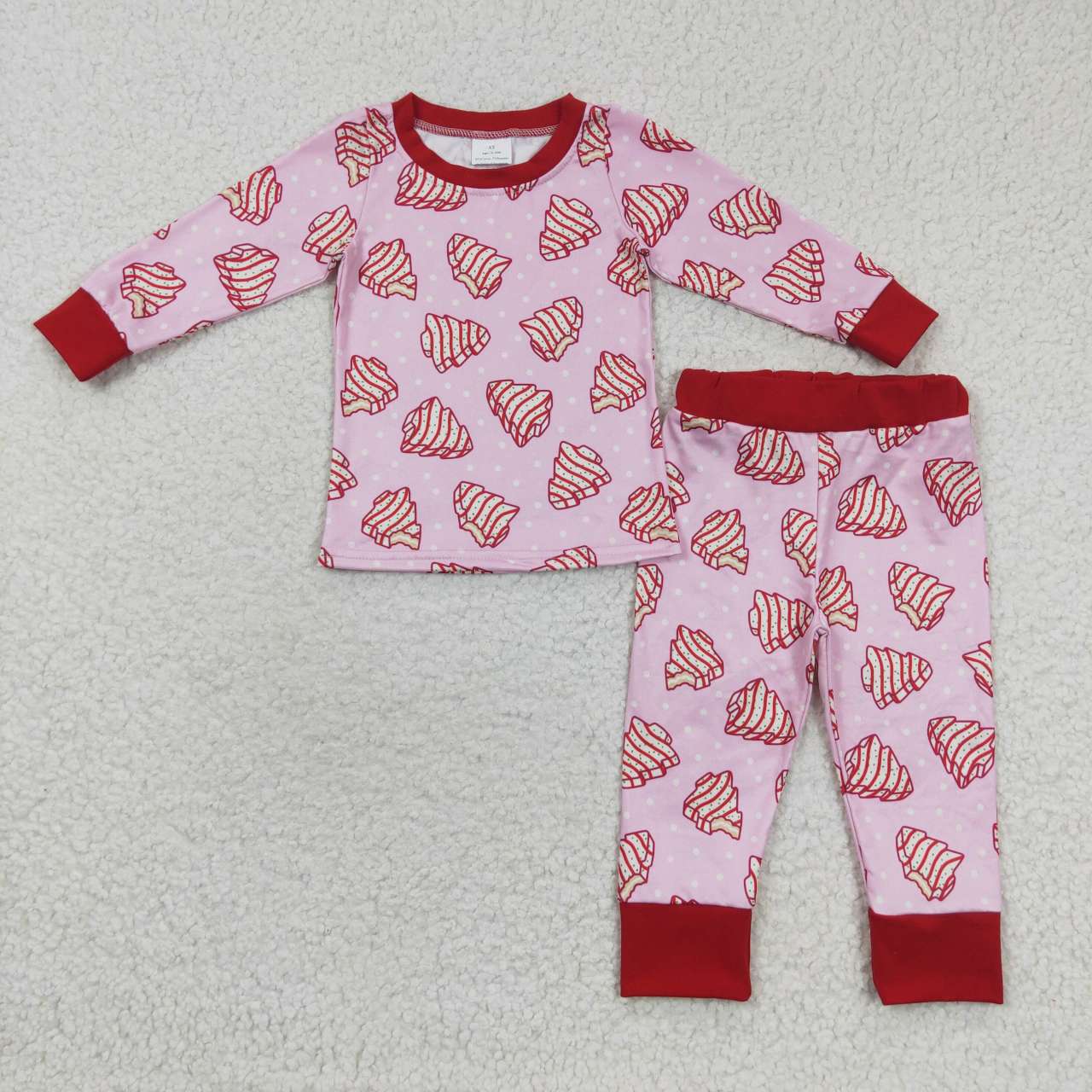 pink christmas cake pajama set