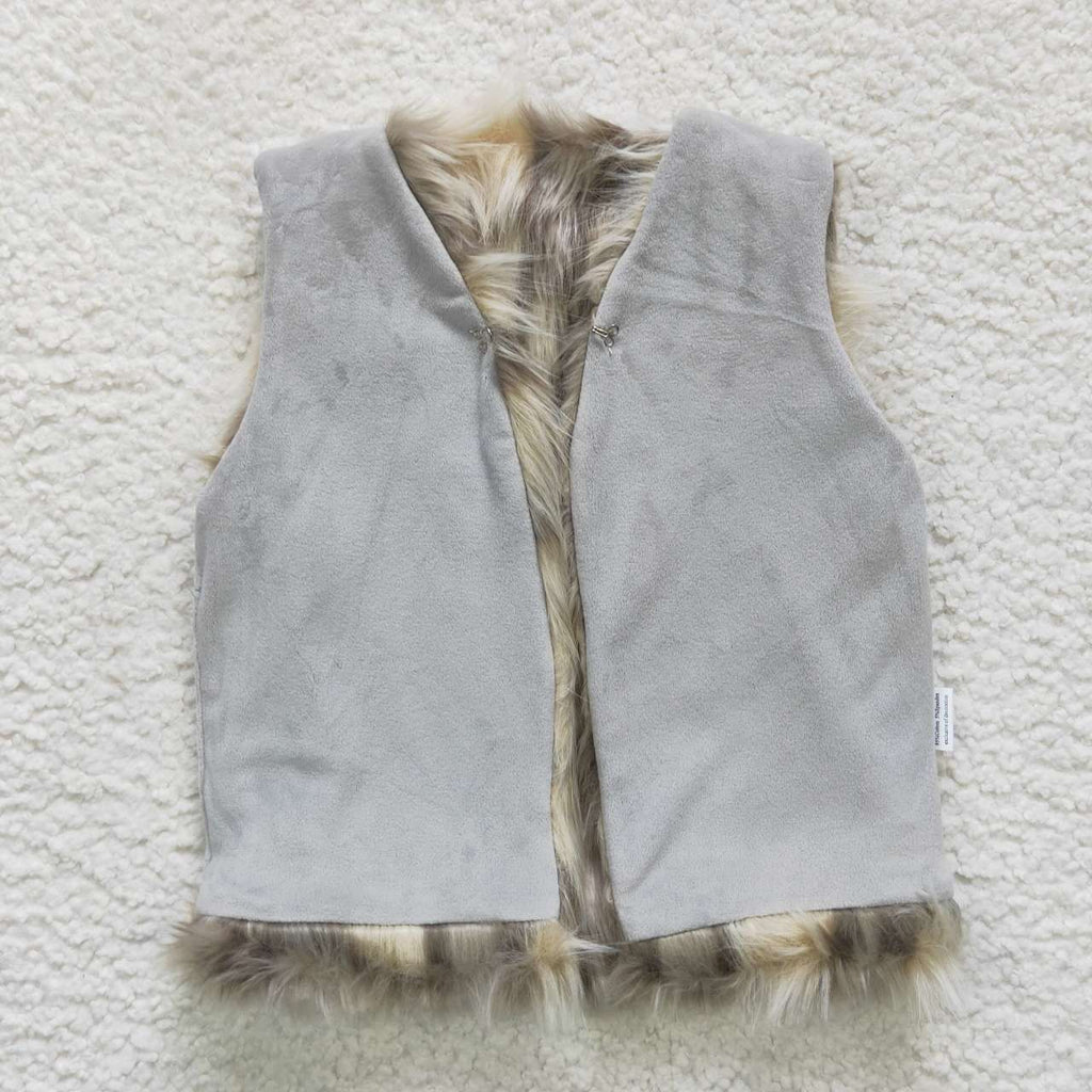 kids winter warm soft fur vest
