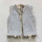 kids winter warm soft fur vest