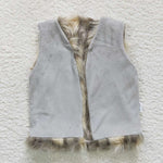kids winter warm soft fur vest