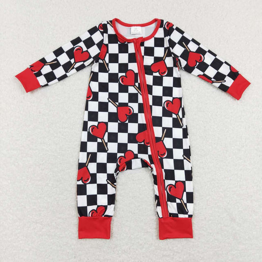 red checkered with candy zip sleeper