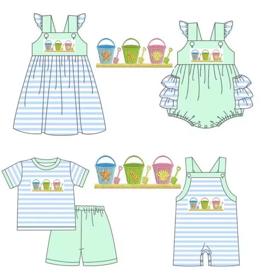 TAT 6-8 weeks MOQ 5 each beach bucket print sibling clothing