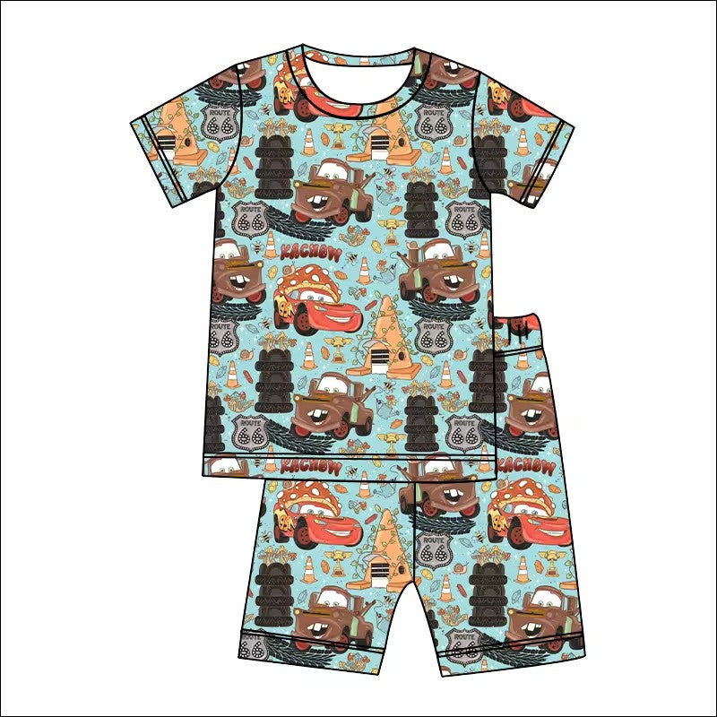 TAT 6-7 weeks MOQ 5 cartoon car shorts set