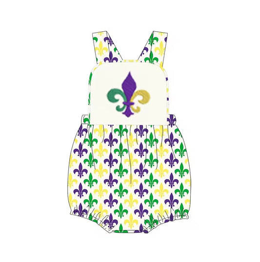 MOQ 8 TAT 6-8 weeks mardi gras baby boy romper