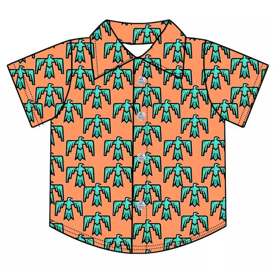 TAT 6-8 weeks MOQ 5 western boy button down t-shirt summer clothing