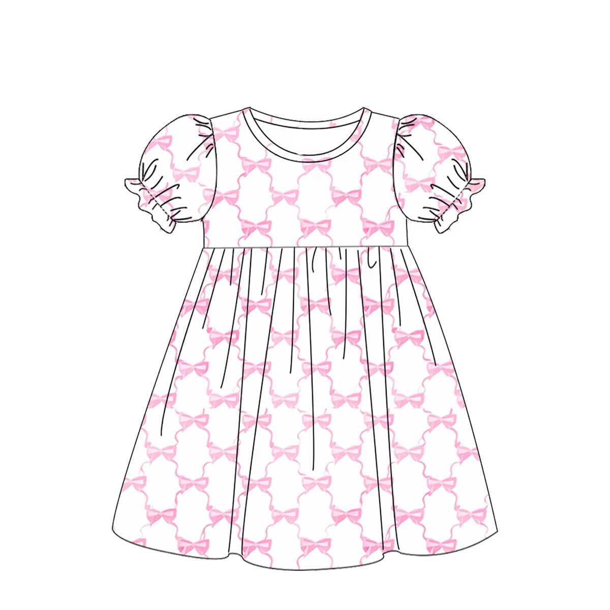 TAT 5-6 weeks MOQ 3 pink crimson bows dress