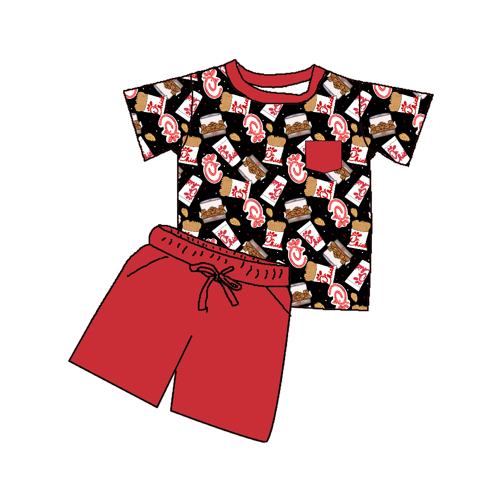 TAT 6-7 weeks MOQ 5 black red shorts set