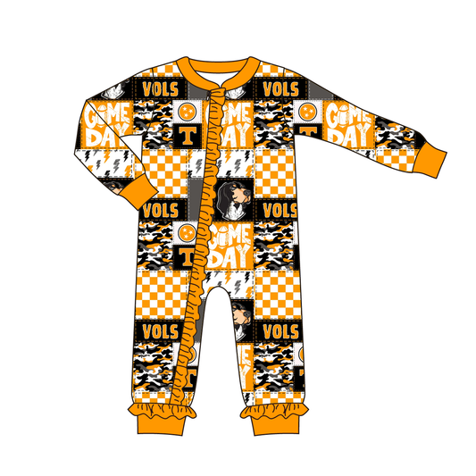 TAT 6-8 weeks MOQ 8 vols team baby girl zipper sleeper