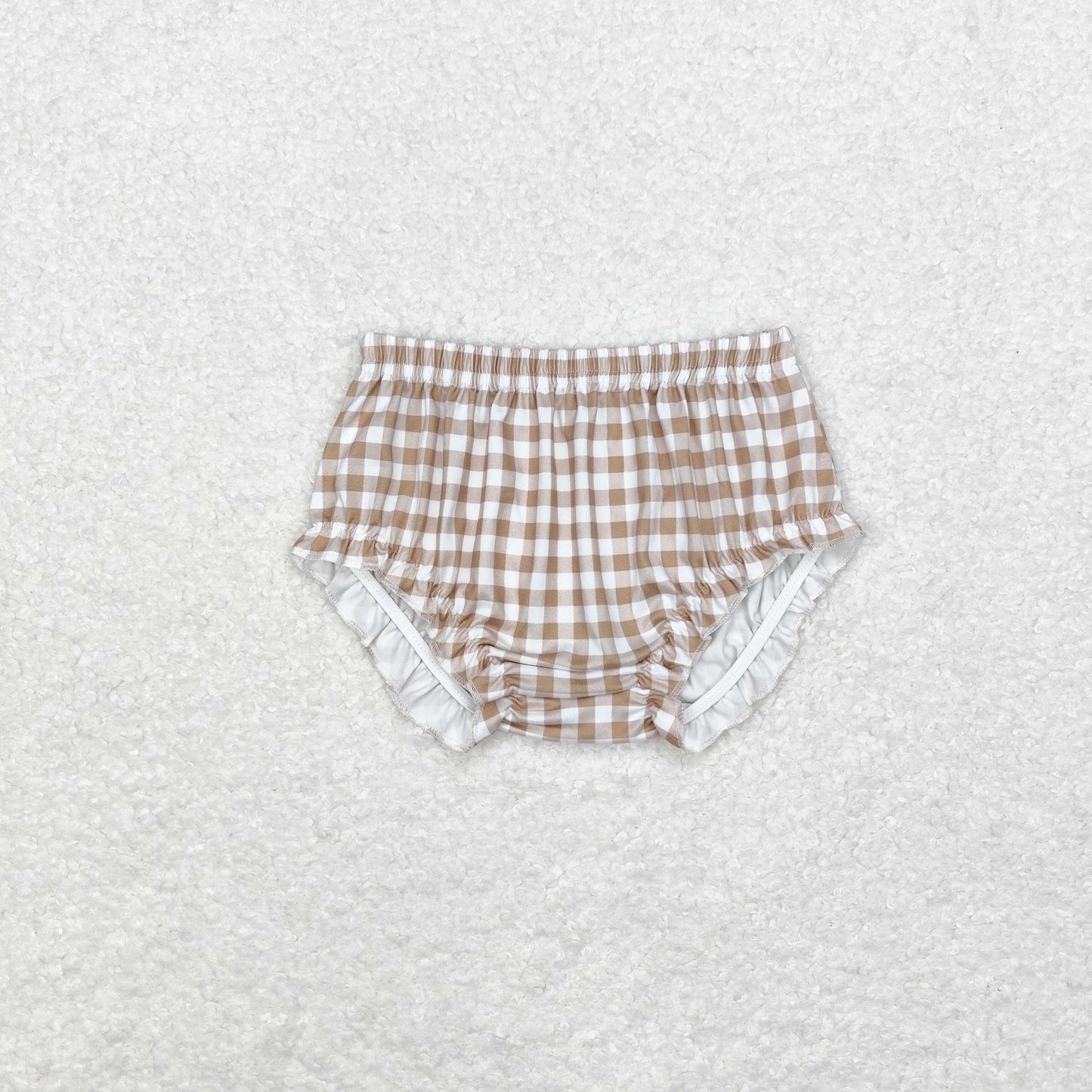 Khaki plaid bloomer baby boy underwear