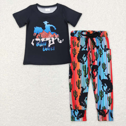 wild west rodeo jogger outfit boys clothes set