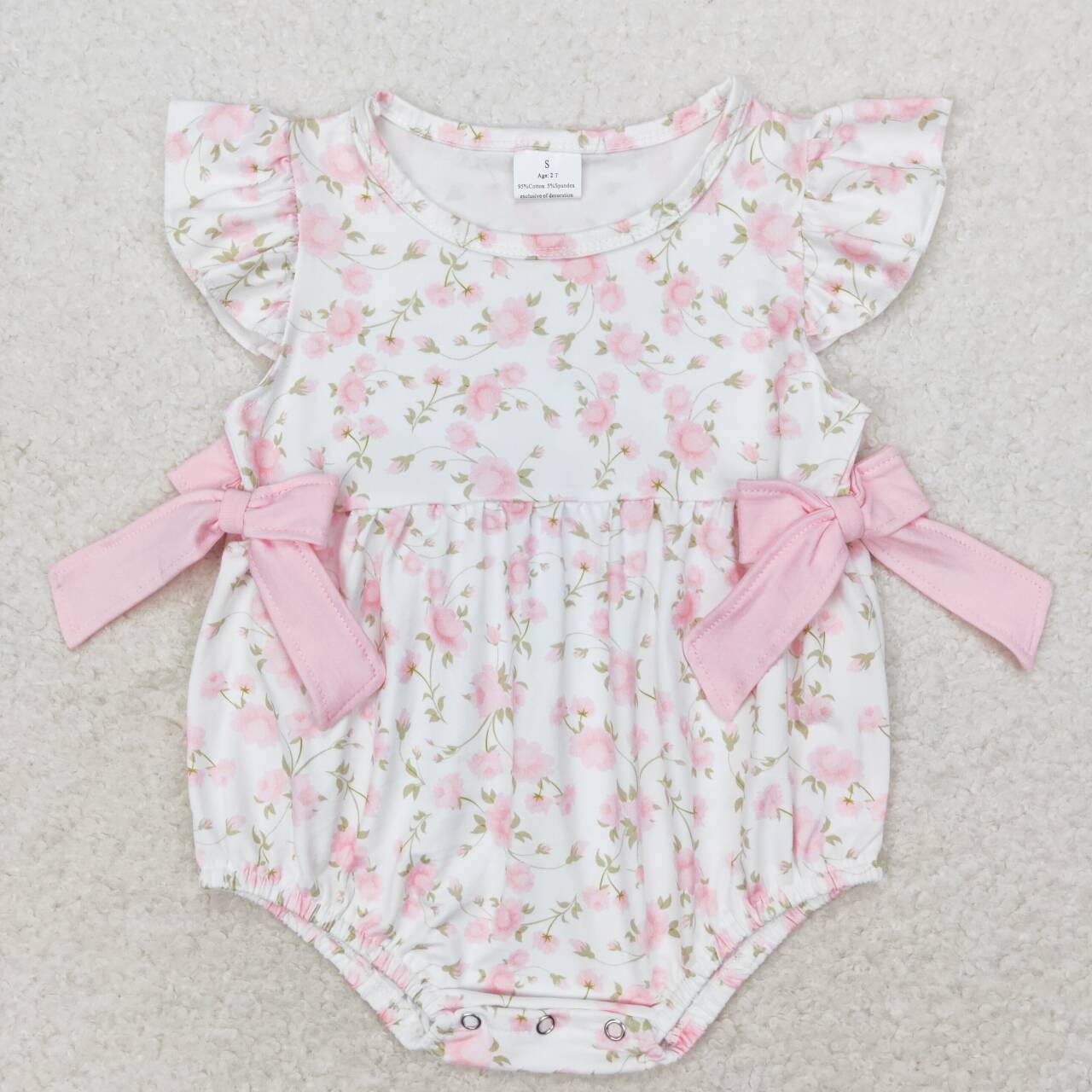 pink floral print bow bubble