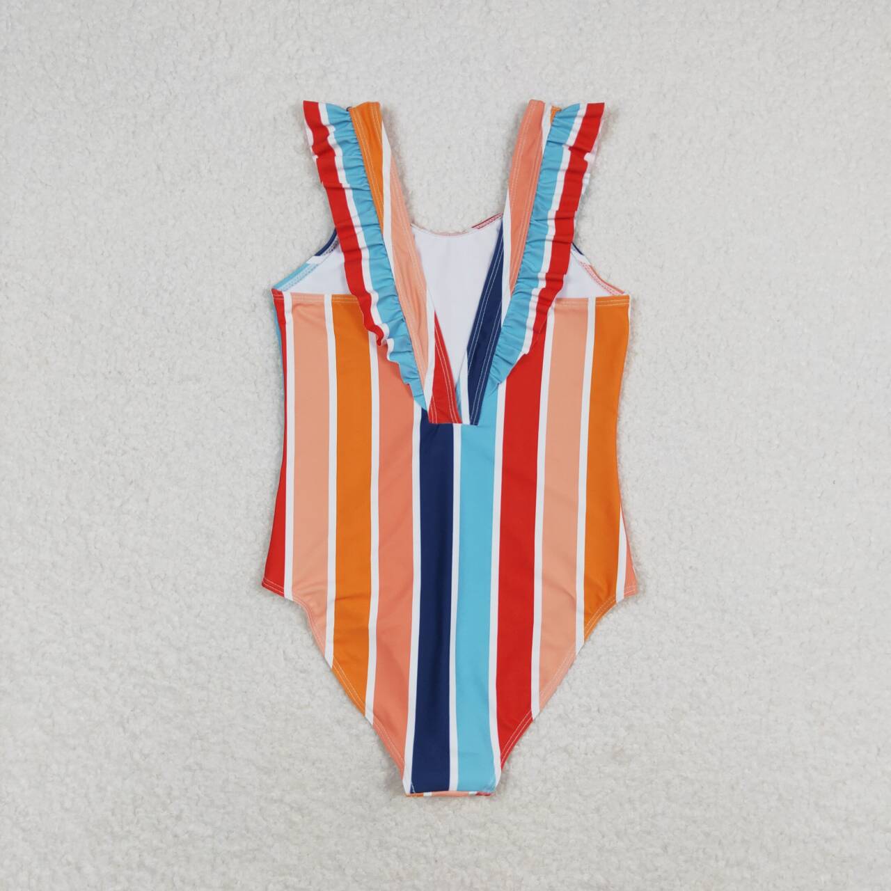 colorful striped one piece swimsuit