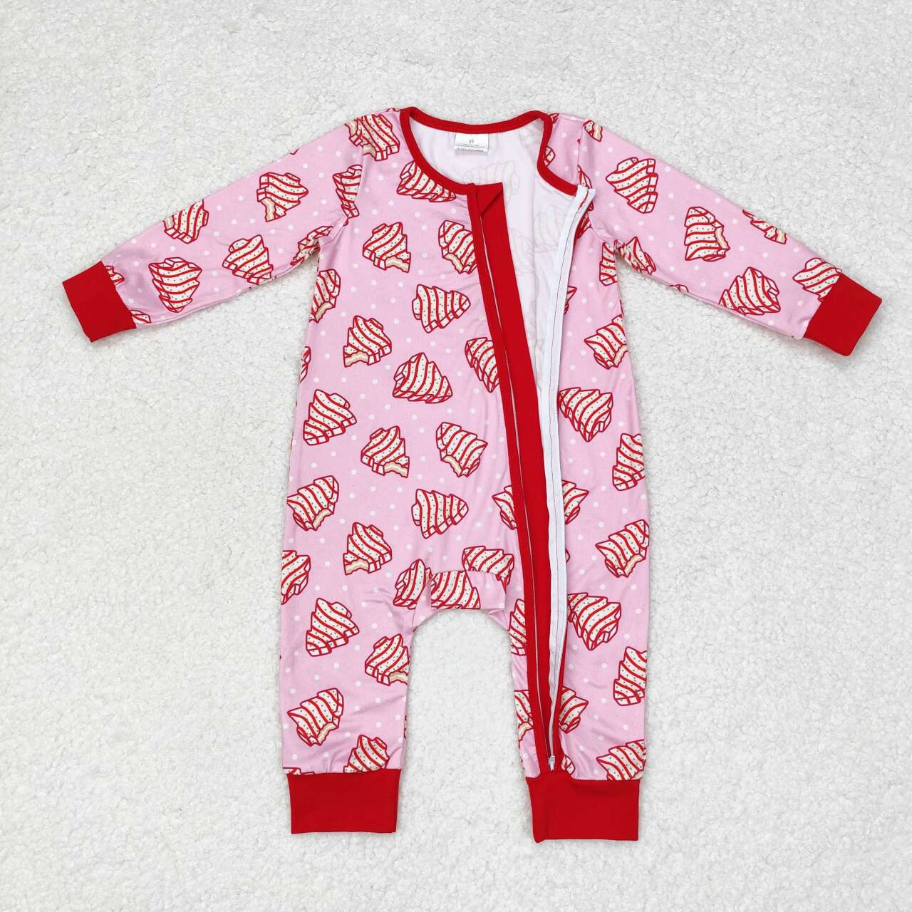 Pink Christmas cake PJs sleeper