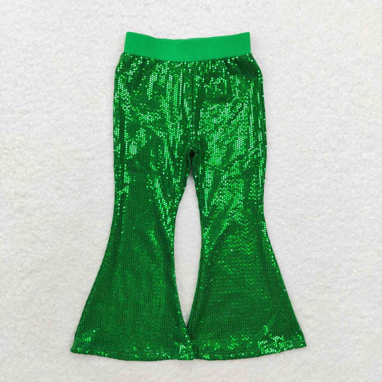 green sequins pants wide leg trousers girl party fashions