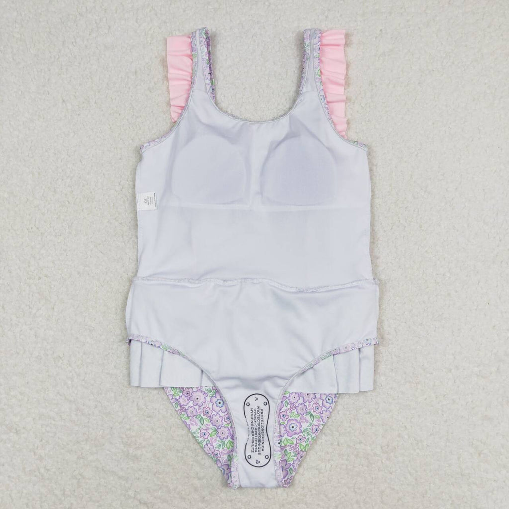 Poolside Petals One PieceSwimsuit Purple