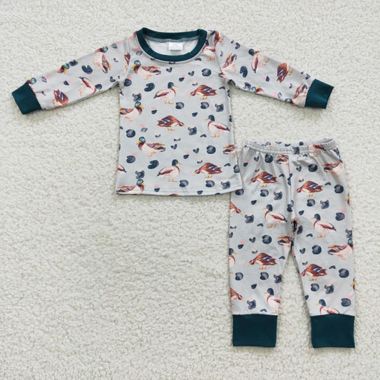 duck print boys pajama set