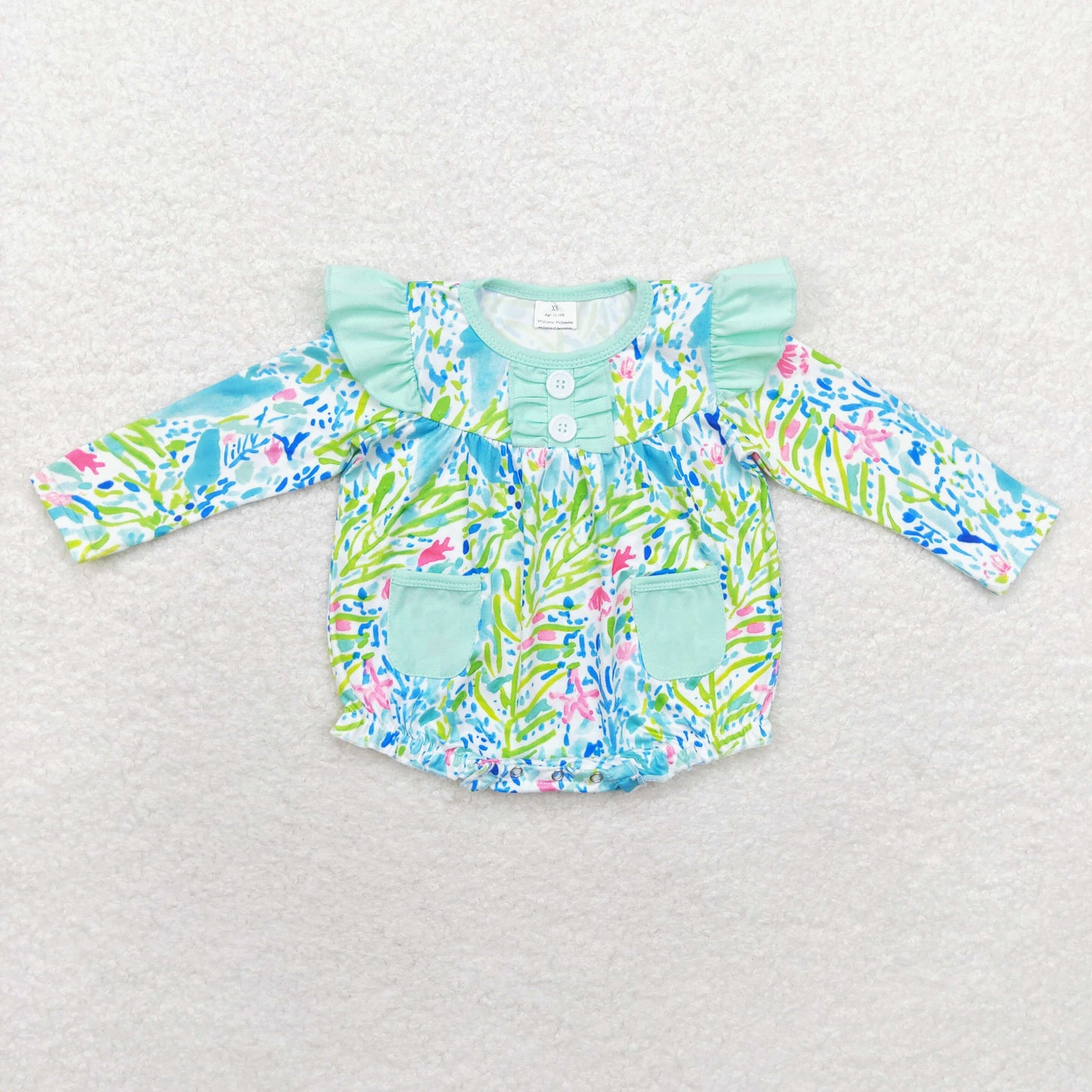 long sleeve lily print bubble with pocket