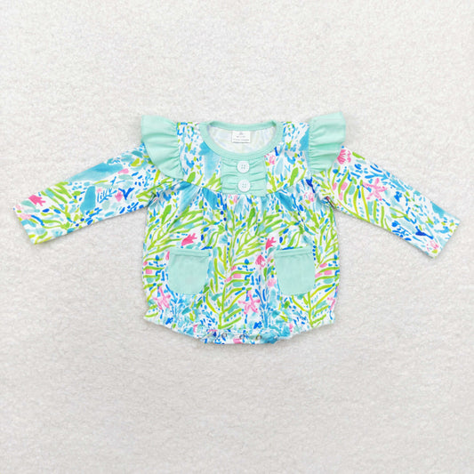 long sleeve lily print bubble with pocket