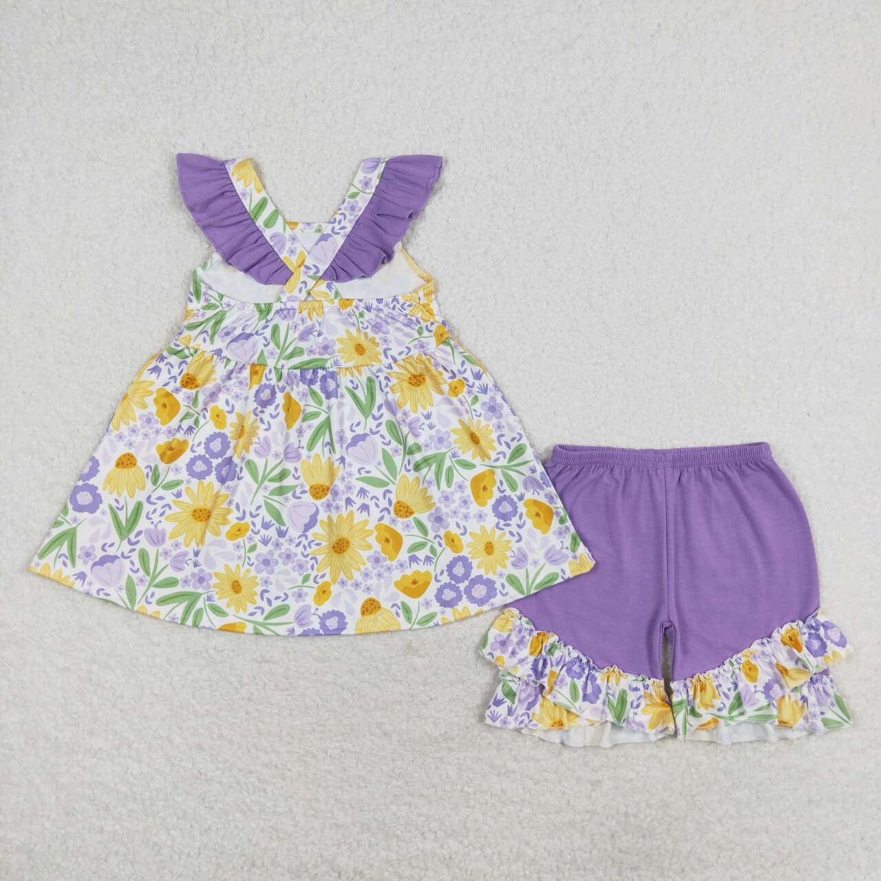 Superbloom cross back shorts set girl summer outfit