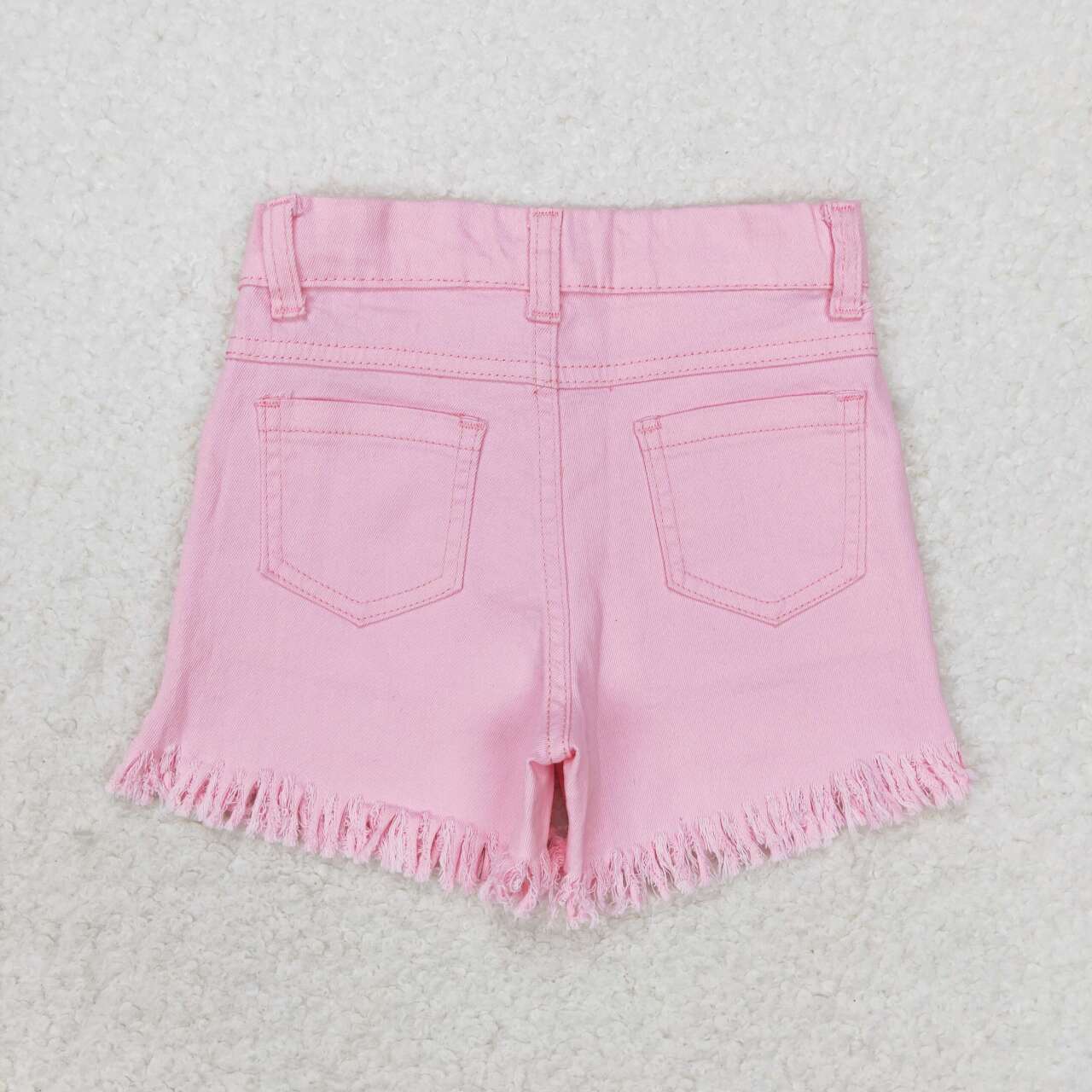 girl pink sequins denim shorts