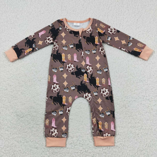 Western baby sleeper zipper rodeo PJs