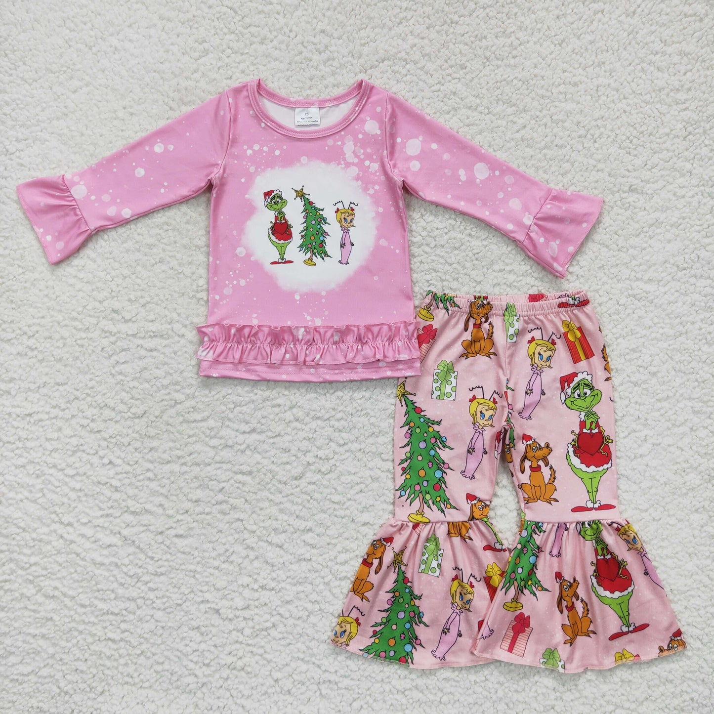 Christmas bell bottom outfit girls clothing