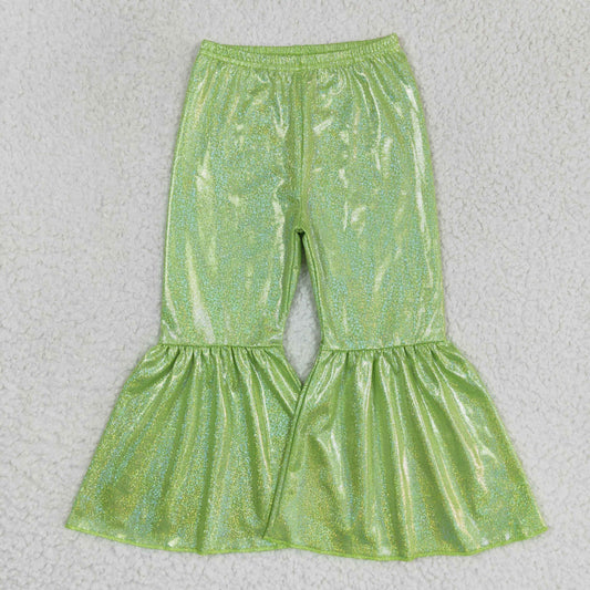 green satin bell bottom toddler girl clothing