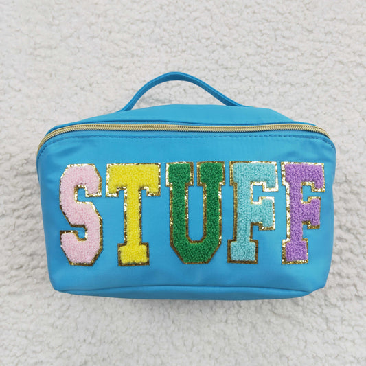 Stuff letters blue cosmetic bag-29.1 inches