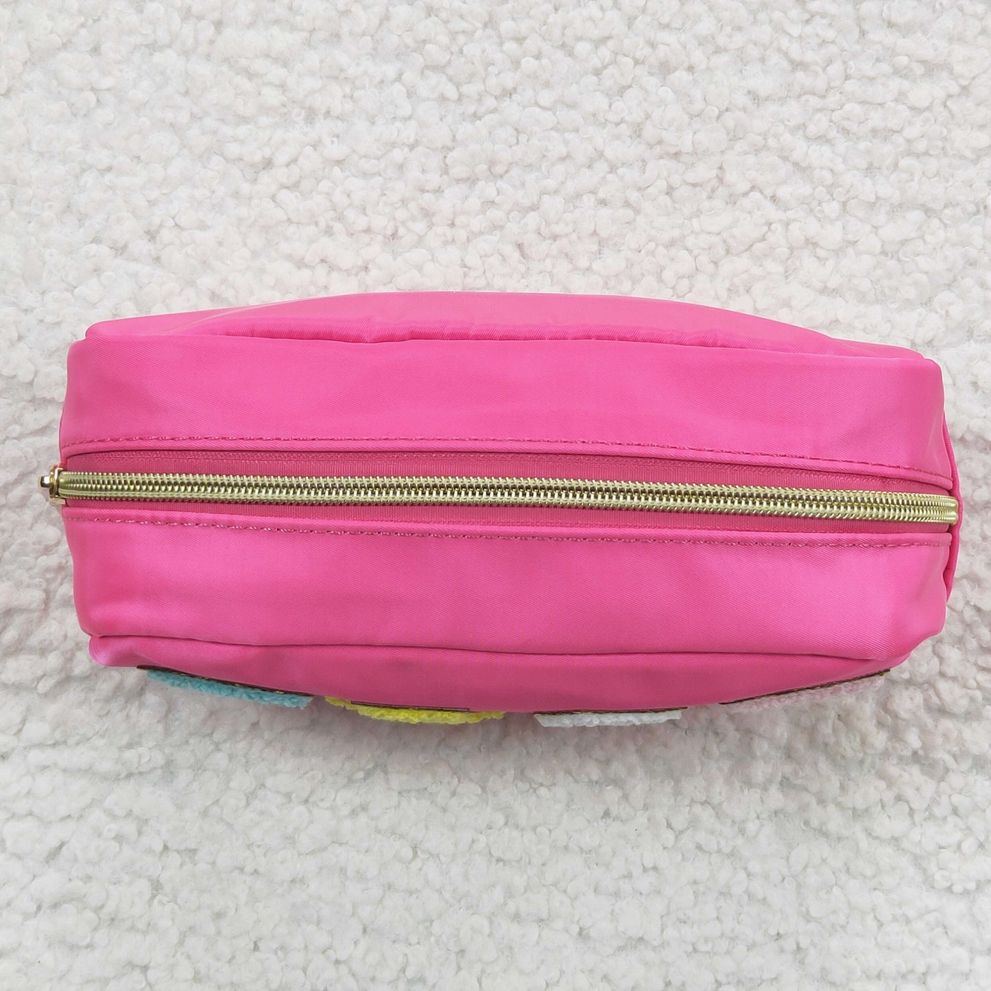 face letters pink makeup bag