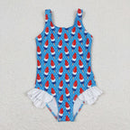 red white blue popsicle one piece swimsuit patriotic swimwear