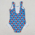red white blue popsicle one piece swimsuit patriotic swimwear