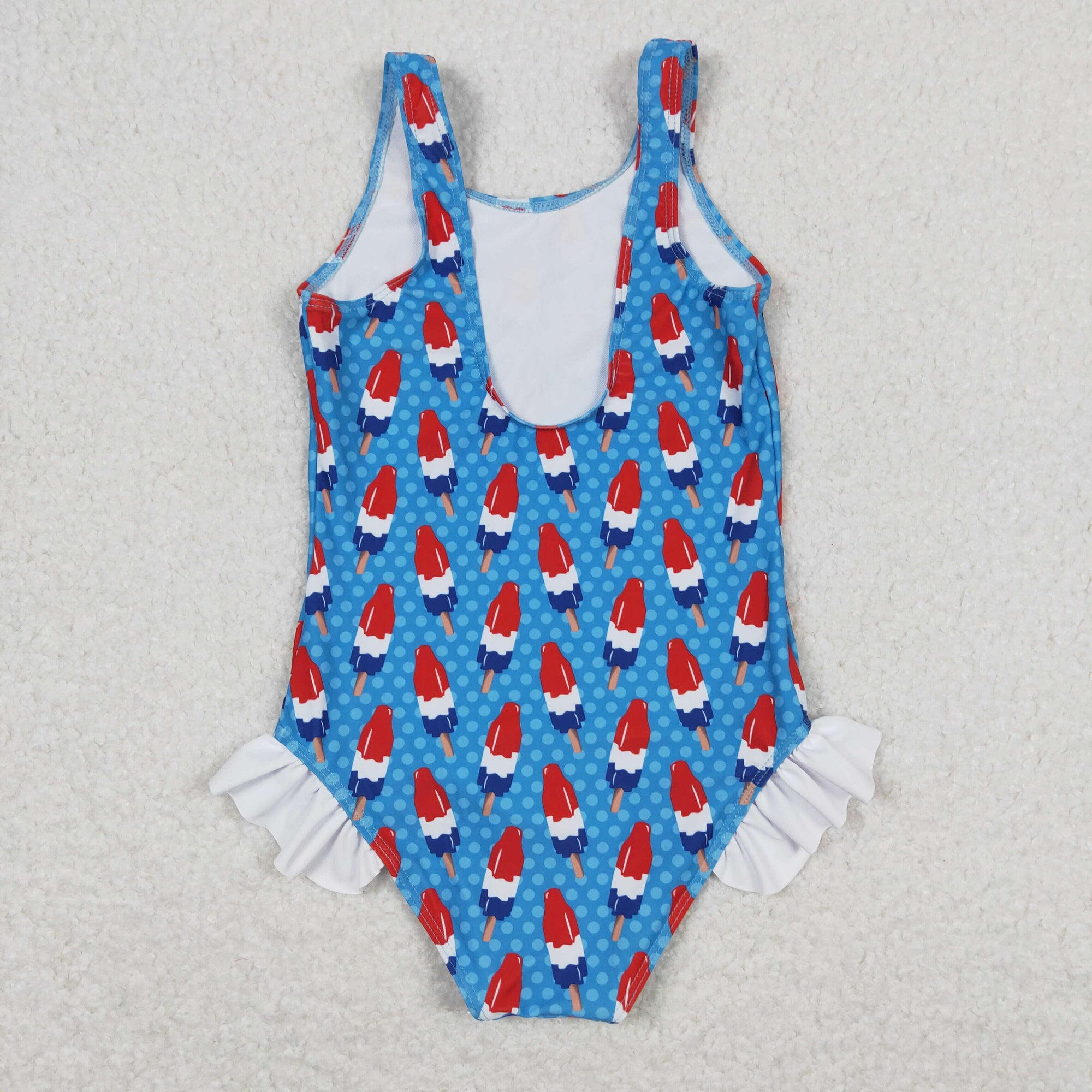 red white blue popsicle one piece swimsuit patriotic swimwear