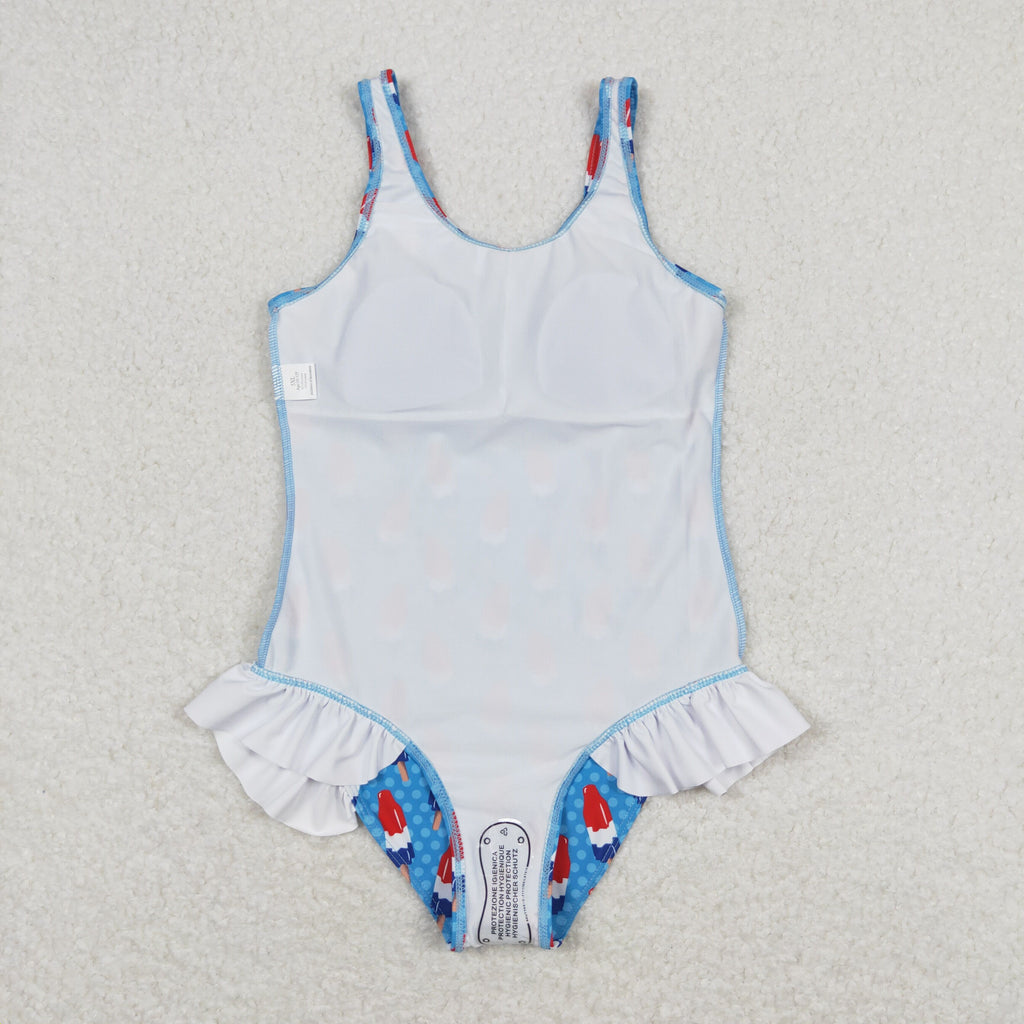 red white blue popsicle one piece swimsuit patriotic swimwear