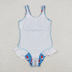 red white blue popsicle one piece swimsuit patriotic swimwear