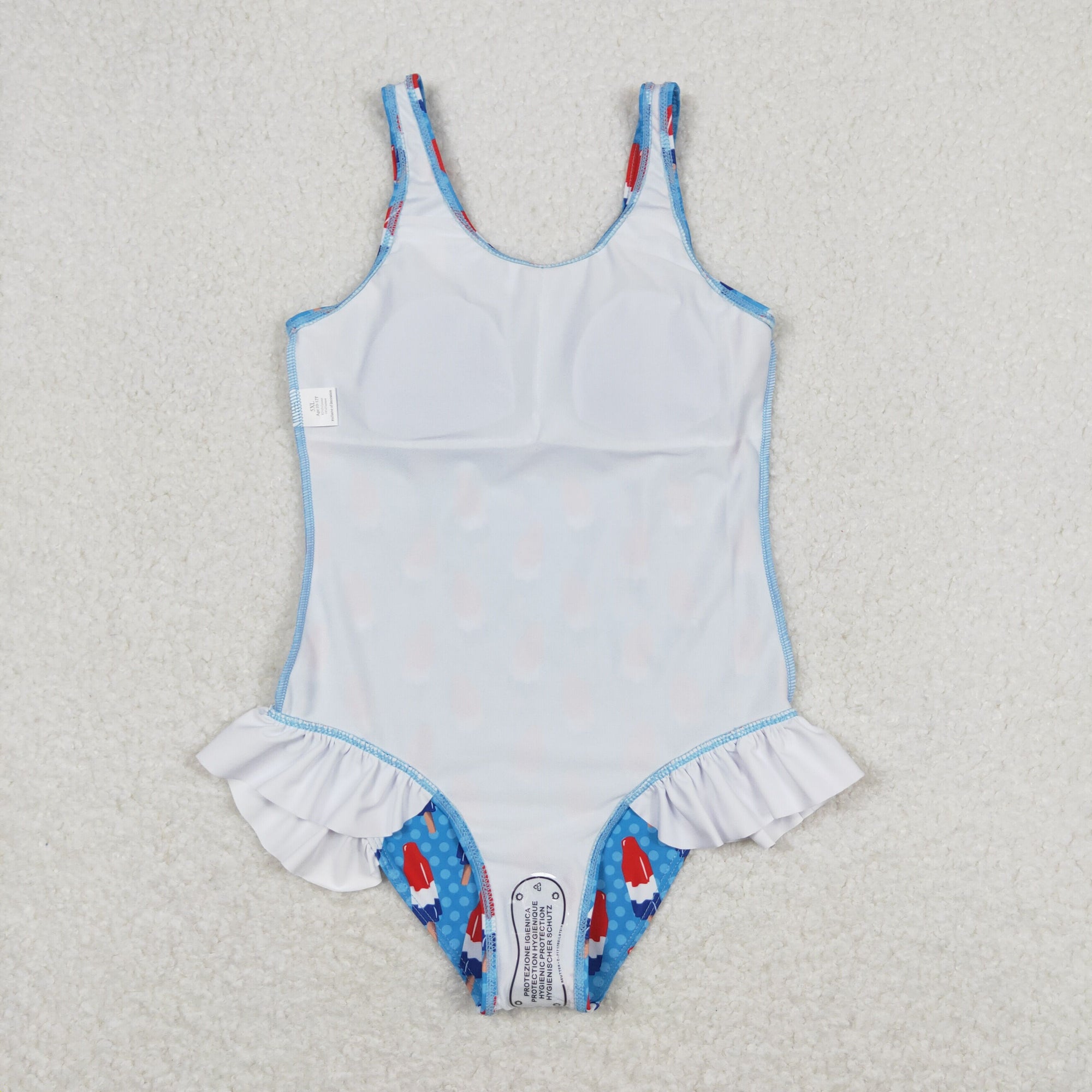 red white blue popsicle one piece swimsuit patriotic swimwear