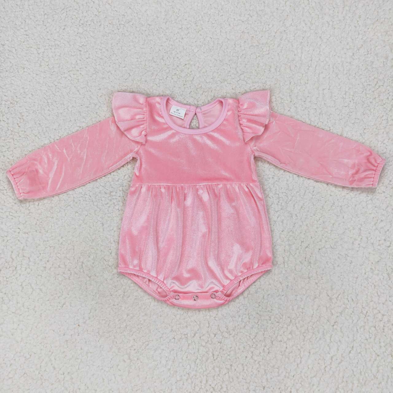 long sleeve pink velvet bubble