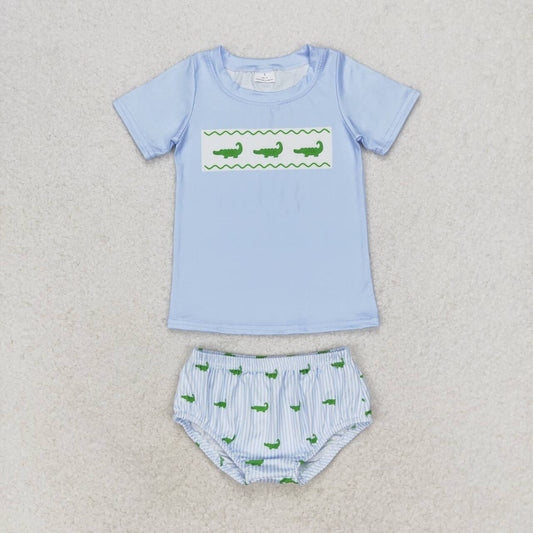 baby boy crocodile bummie set