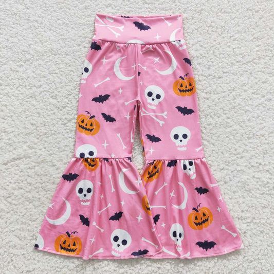 happy halloween girl pants with bone bat print