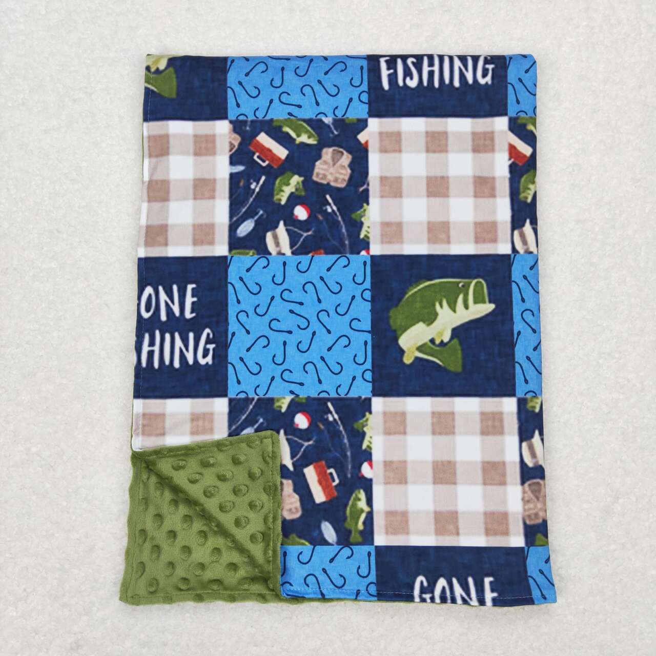 kids gone fishing print blanket