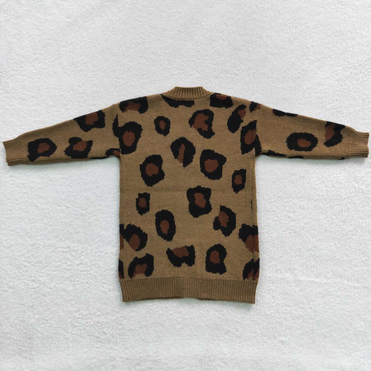 Winter Brown Leopard Sweater Girls Cardigan