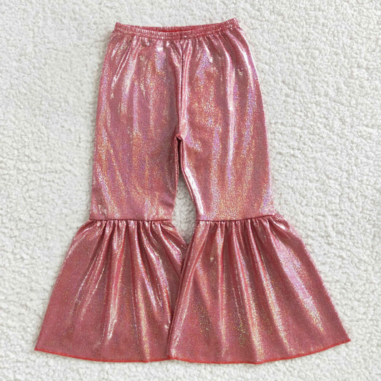 Brick red shinny bell bottom toddler girl clothing