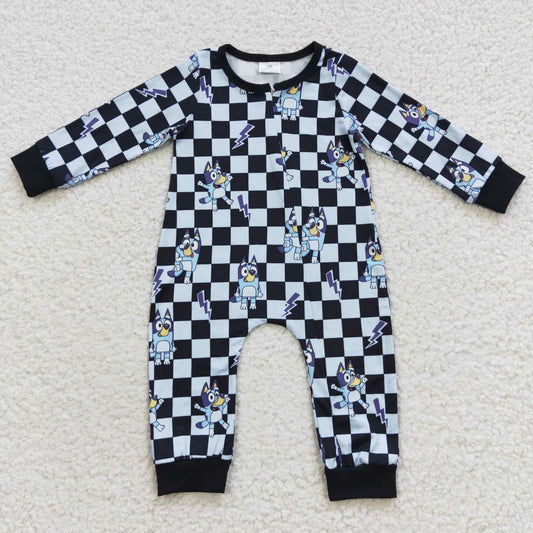 Checkered&bluey PJs
