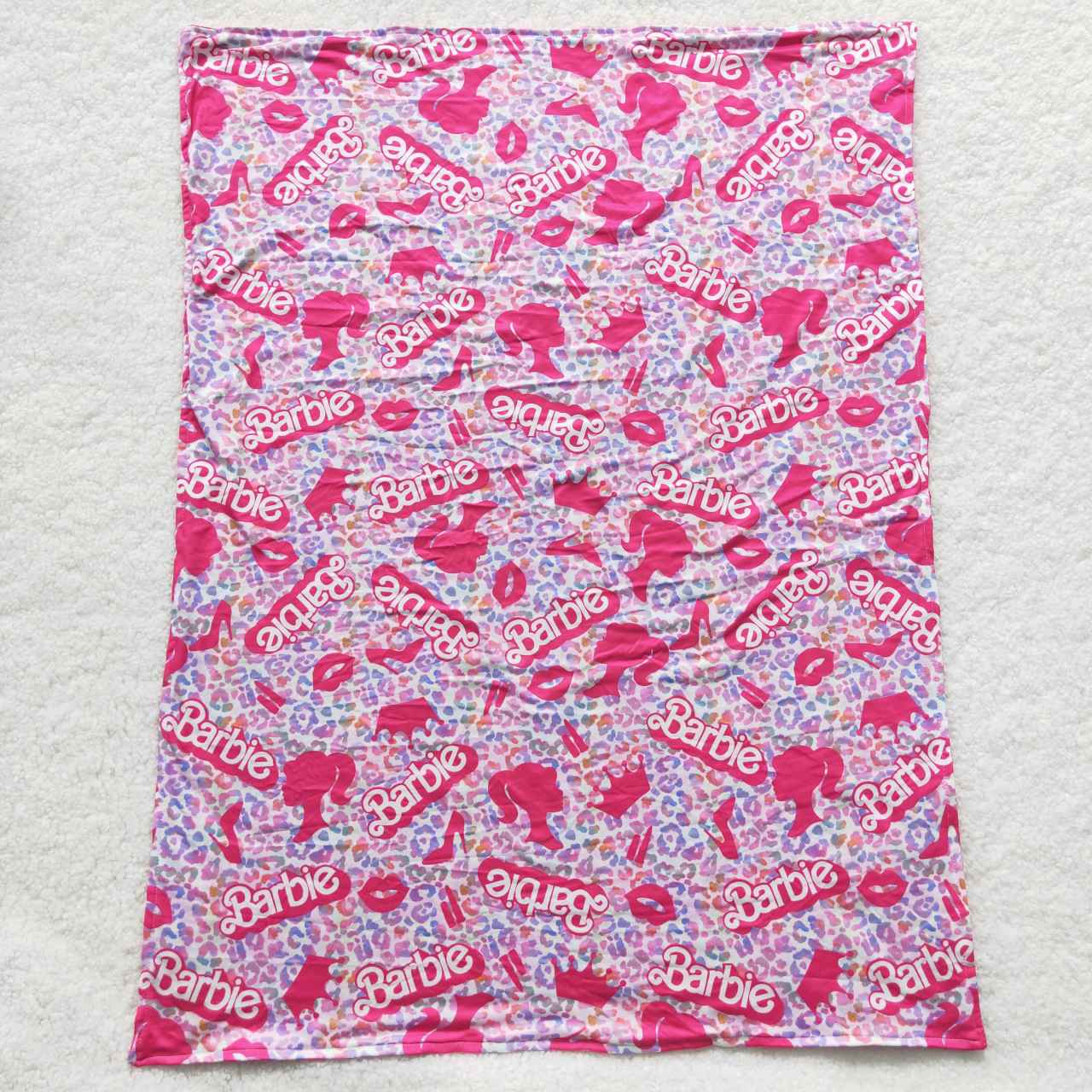 Hot pink barbie minky blanket